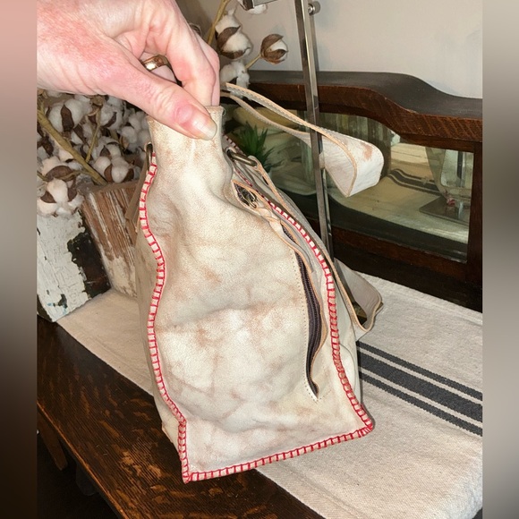 NWT Bed Stu Leather Celindra Shoulder Tote Bag Nectar Lux Red Stitch Retail $305 - Picture 3 of 11